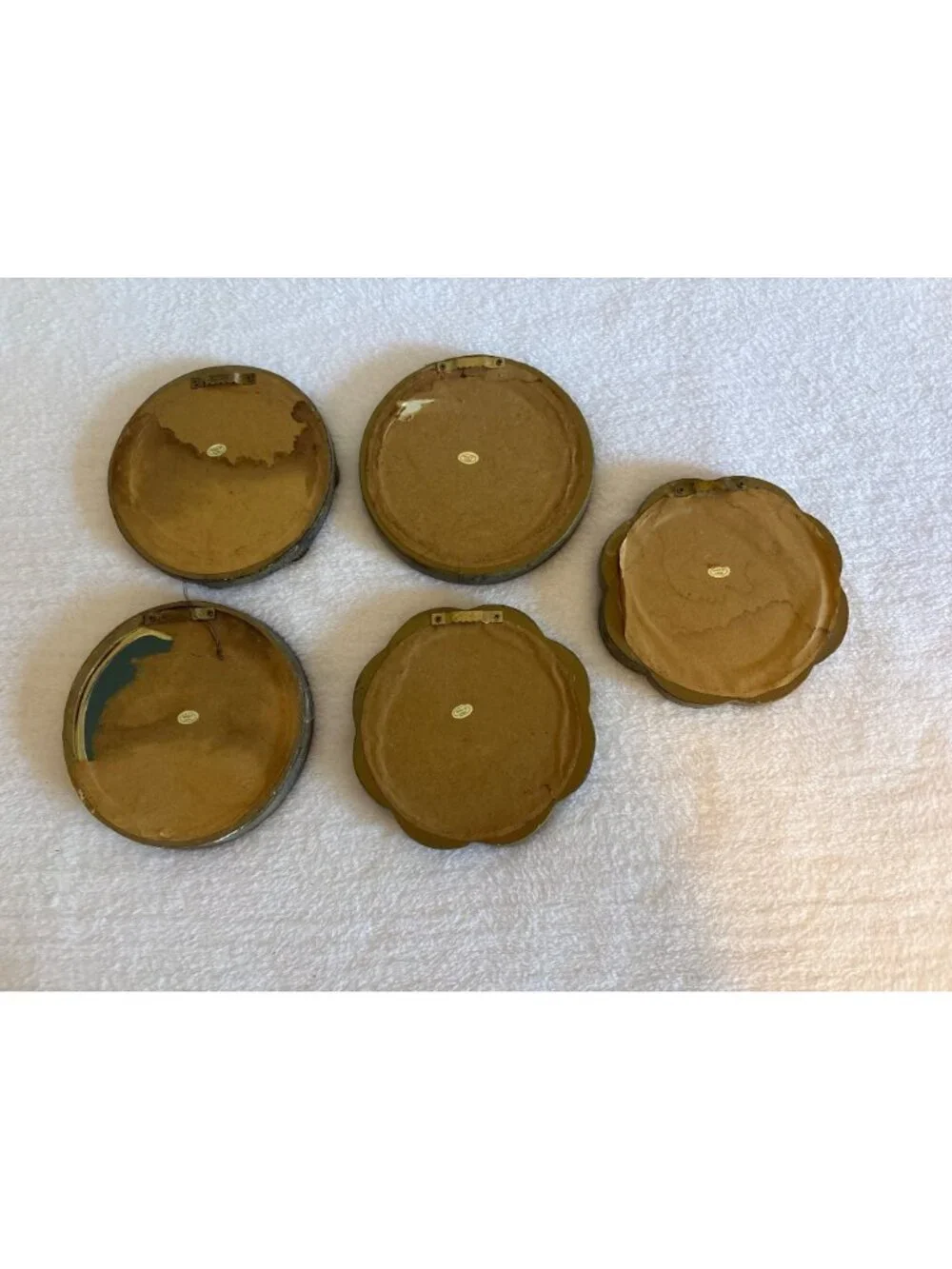 Set of 5 VTG Ornate Round Wall Mirrors Bronze Heavy Resin Frames Celtic Knot 6